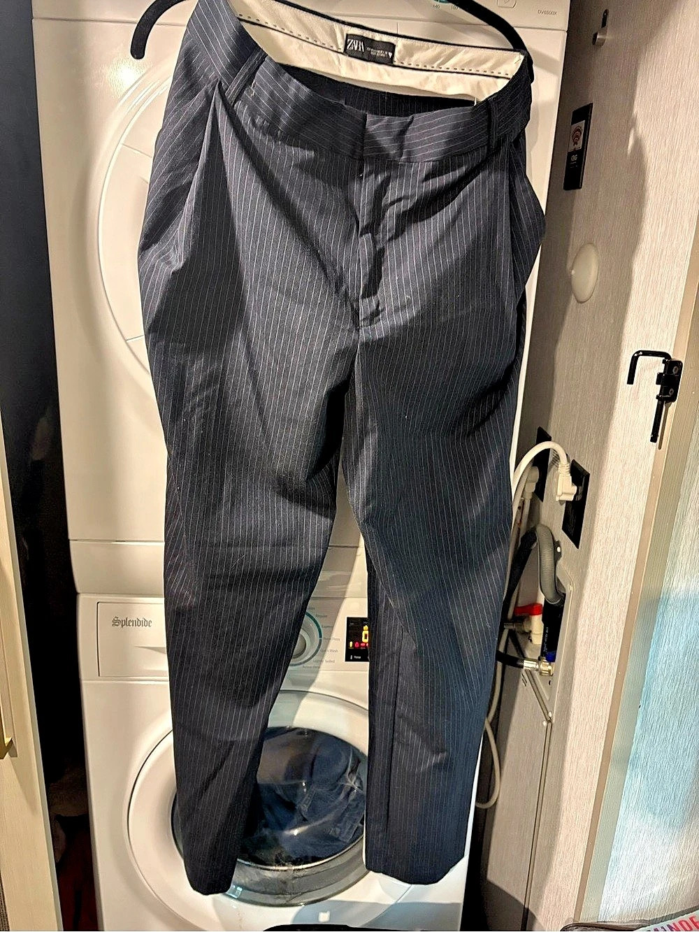 Zara Pinstripe Trousers in Black & White Size Medium Like New